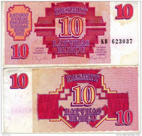(!)  Latvia Banknote 10 Rouble / Rublu Lettland 1992 -  Circulated - Latvia