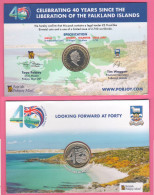 Falkland 2 Pounds 2022 Proof Bimetallic X 40° Liberation Rare Coin - Falkland