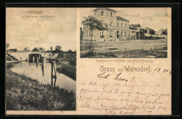 AK Wernsdorf, Schleuse Und Brücke Mit Gasthaus Zur Schleuse  - Brück