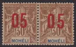 Mohéli 19Aa** Variété Chiffres Espacés Tenant à  Normal - Autres & Non Classés