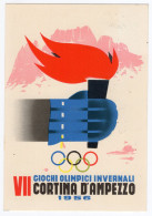 1956 CARTOLINA Olimpiadi Cortina OLYMPIC GAMES, VII Giochi Olimpici Invernali - Winter 1956: Cortina D'Ampezzo