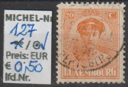 1922 - LUXEMBURG - FM/DM "Großherzogin Charlotte" 20 C Rotorange -  O  Gestempelt - S.Scan  (lxbg 127o) - 1921-27 Charlotte Front Side