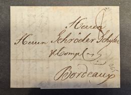 Lettre De Danzig Pour Bordeaux - 13 Avril 1779 - Taxe Manuscrite 8 - ...-1860 Vorphilatelie