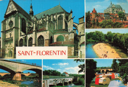 [-5%] FRANCE - Saint Florentin - L'église - Plage Et L'Armançon - Editions Valoire - Multivue - Carte Postale - Saint Florentin
