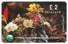 Cyprus Akamas Forest £2 Prepaid Phonecard Used - Flowers
