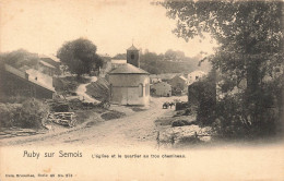 [-5%] BELGIQUE - Auby Sur Semois - Eglise Et Quartier Au Trou Chemineau - Attelage âne - Transports - Carte Postale Anci - Bertrix