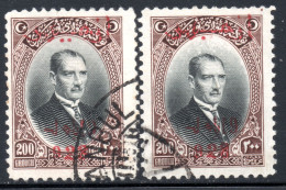 A1.537 1928 2nd. IZMIR EXHIBITION 200 G. MUSTAFA KEMAL SC.672 X 2 - Oblitérés
