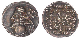 Drachme 38/2 V.Chr. Ecbatana. Kopf L., Rechts Von Vogel Bekränzt/Arsakes Thront R., Hält Bogen über A-Monogramm. Vorzügl - Greek