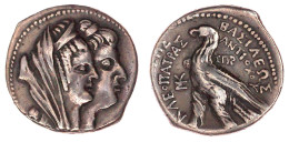 Becker'sche Fälschung Zur Tetradrachme Jahr IΠP = 125 V. Chr., Sidon. Gestaffelte Köpfe Des Herrscherpaares/Adler Links. - Greek