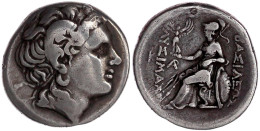 Tetradrachme 297/281 V. Chr. Kopf Des Alexander III. Mit Ammonsgehörn/Athena Sitzt L. Auf Thron, Lehnt Auf Löwenschild,  - Greek