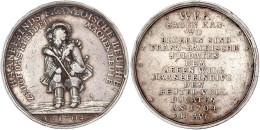 Silbermedaille 1704 Von C. Wermuth. Auf Den Sieg Der Großen Allianz Gegen Frankreich Und Bayern In Der Schlacht Bei Höch - Other & Unclassified