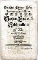 Trauerblatt ("kindliches Thränen=Opffer"), Bayreuth 1733 Zur Bestattung Der Sophie Charlotte Hilchmüller, Geb. Strobel.  - Other & Unclassified