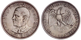 Silbermedaille 1933, Bayer. Hauptmünzamt, Auf Hitler Und Die Machtergreifung. Büste Hitler L./Adler Mit Hakenkreuz Auf B - Other & Unclassified