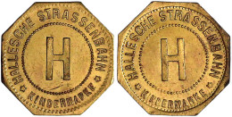 Messingmarke O.J. STRASSENBAHN. "H Kindermarke", Perlkreis Um "H". Bds. Gleich, 8-eckig. 20,6 Mm. Sehr Schön/vorzüglich. - Other & Unclassified