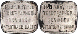 Zinkmarke Vern. O.J. STADTBAHN. "Freifahrt Für Telegraphen- Beamte". Bds. Gleich. Querrechteckig. 22,8 X 20 Mm. Sehr Sch - Other & Unclassified