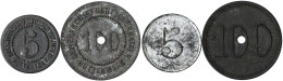Zinkmarken Zu 5 U. 100 (Pfg.) O.J. GEWERKSCHAFT DEUTSCHER KAISER HÜTTENWERK. Sehr Schön, 1x Gel. Menzel 10361.2,-(vgl.4) - Other & Unclassified