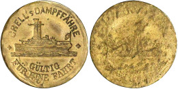 Messingmarke O.J. GRELL's DAMPFFÄHRE. Schiff, "Gültig Für Eine Fahrt"/Rs. Leer. 29,1 Mm. Sehr Schön, Selten. Menzel22 13 - Other & Unclassified