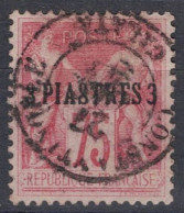 COLONIES FRANCAISES - LEVANT - TYPE SAGE SURCHARGE - 3 PIASTRES SUR 75 C. ROSE N° 2 OBLITERE - Gebruikt