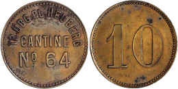 Messingmarke Zu 10 (Pfg.) O.J. TR.-ÜBG.-PL. CANTINE No 64. 25,1 Mm. Sehr Schön/vorzüglich. Menzel 11545.1. Menzel22 1444 - Other & Unclassified
