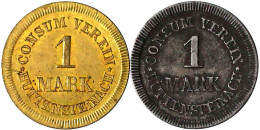 2 Stück: Konsummarken Zu 1 Mark Messing U. Eisen O.J. CONSUM VEREIN. Rs. Leer. Beide 19,1 Mm. Vorzüglich Und Sehr Schön. - Other & Unclassified