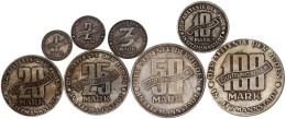 8 Stück: Fantasieprägungen 1943 DER AELTESTE DER JUDEN. Rs. Davidstern, "Getto". 1, 2 U. 3 Mark Kupfer Und 10, 20, 25, 5 - Other & Unclassified