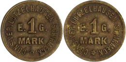 Messingmarke Zu 1 Mark O.J. CONS. VER. LÜTZELHAUSEN-SCHIRMECK E.G. Bds. Gleich. 24 Mm. Sehr Schön/vorzüglich, Selten. Me - Other & Unclassified