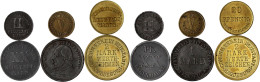 6 Stück: Versch. Consumvereinmarken O.J. XX Pf. Gegenmarke Eisen, V Pf. Werthzeichen Messing, II Gegenmarke Pfennig Eise - Other & Unclassified