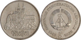 5 Mark 1983 A, Meißen. Randschrift Läuft Rechts Herum. Prägefrisch. Jaeger 1543. - Other & Unclassified