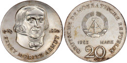 20 Mark 1985 A, Arndt. Randschrift Läuft Rechts Herum. Stempelglanz. Jaeger 1605. - Other & Unclassified