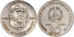 20 Mark 1985 A, Arndt. Randschrift Läuft Links Herum. Stempelglanz. Jaeger 1605. - Other & Unclassified