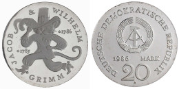 20 Mark 1986 A, Grimm. Polierte Platte, In Kapsel. Jaeger 1607. - Other & Unclassified