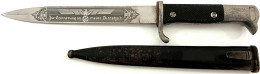 Drittes Reich: Extra-Bajonett Für Reservisten. Ohne Herstellerangabe, "Zur Erinnerung An Meine Dienstzeit". In Scheide.  - Knives/Swords