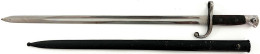 Bajonett M1895. Für Das Mannlicher-Gewehr. Hersteller Gekröntes HF. In Scheide (rostig). Gesamtlänge 70 Cm. - Knives/Swords