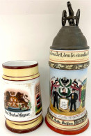 2 Reservistenkrüge: Militär-Bäcker Hegner (Hagenau 1893-95, Mit Lithophanie, Ohne Deckel); Andreas Sahner, Zum Namenstag - Other & Unclassified