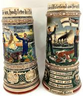 2 Marine-Reservistenkrüge: 1912 Reservist Klein Für Seinen Dienst Auf Dem Linienschiff SMS Braunschweig. Ohne Deckel. Hö - Other & Unclassified