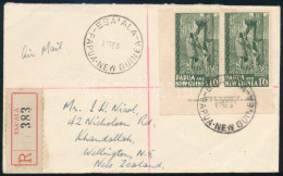 Pápua Új Guinea 1954 Ajánlott Légi Levél Új-Zélandra - Other & Unclassified