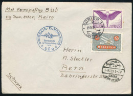 Svájc 1939 Légiposta Levél Kairoba "EUROPAFLUG SÜD" - Other & Unclassified