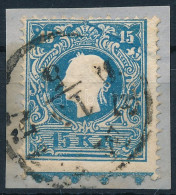 1858 15kr II. Erős Elfogazás, Lemezhiba, Alul Andráskereszt Végződés / With Shifted Perforation, Plate Flaw And St. Andr - Other & Unclassified