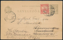 1901 Díjkiegészített Díjjegyes Levelezőlap Amszterdamba, Majd Továbbküldve "KALOCSA" - Other & Unclassified