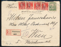 1918 Ajánlott Levél Pancsováról Bécsbe / Registered Cover To Vienna - Other & Unclassified