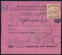 1918 Távbeszélőjegy Turul 35f Bérmentesítéssel "KASSA" - Other & Unclassified