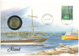 Finnország / Aland 1986. 20p Al-bronz Felbélyegzett Borítékban, Bélyegzéssel, Német Nyelvű Leírással T:UNC Finland / Ala - Unclassified