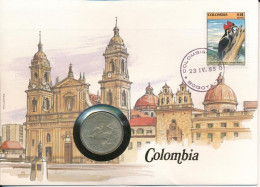Kolumbia 1982. 10P Ni Felbélyegzett Borítékban, Bélyegzéssel, Német Nyelvű Tájékoztatóval T:VF Colombia 1982. 10 Pesos N - Unclassified