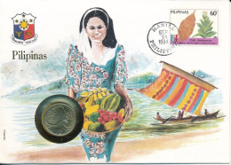 Fülöp-szigetek 1984. 50s Felbélyegzett Borítékban, ENSZ Bélyegzéssel, Német Nyelvű Leírással T:UNC Philippines 1984. 50  - Unclassified