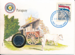 Paraguay 1986. 50G Ni Felbélyegzett Borítékban, ENSZ Bélyegzéssel, Német Nyelvű Leírással T:UNC Paraguay 1986. 50 Guaran - Unclassified