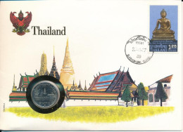 Thaiföld 1982. 1B Cu-Ni "IX. Ráma" Felbélyegzett Borítékban, ENSZ Bélyegzéssel, Német Nyelvű Leírással T:UNC Thailand 19 - Unclassified