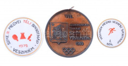 1974. "Veszprém Megyei Vegyész Sportnap I." Festett, Jelzett Hollóházi Porcelán Emlékérem (64mm) + 1975. "SZMT. III. Meg - Unclassified