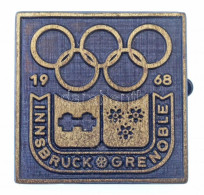 Ausztria 1968. "Innsbruck-Grenoble" Br Olimpiai Jelvény, Hátlapon "KARL PICHL, INNSBRUCK" Gyártói Jelzéssel (26x26mm) T: - Unclassified