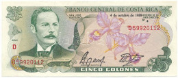 Costa Rica 1981. 5C T:F, Szép Papír, Costa Rica 1981. 5 Colones C:F, Fine Paper Krause P#236 - Unclassified
