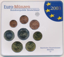 Németország 2003D 1c-2E (8x) Forgalmi Sor, Lezárt Műanyag Tokban T:UNC Germany 2003D 1 Cent - 2 Euros (8x) Coin Set, In  - Unclassified
